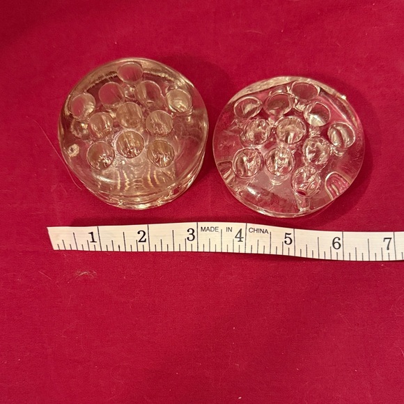 Vintage Clear Glass Flower Frogs – Set of 2 | Floral Arrangement Holders - Picture 5 of 5